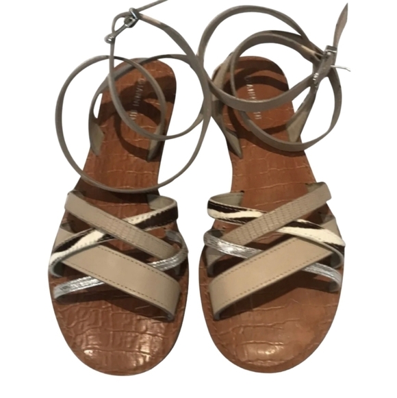 NEW Gianni Bini Womens Saffari Leather Gladiator Sandals Flats shoes sz 8M - Picture 1 of 11